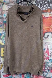 Men's CHAPS Brown Tweed Long Sleeves Sweater